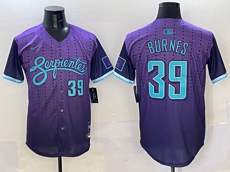 Men Arizona Diamondback #39 Burnes Purple Joint Name 2025 Nike MLB Jersey style 7->boston red sox->MLB Jersey